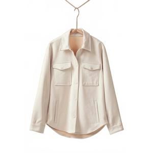 NEW TREND:NOTES women's faux suede shacket in ivory